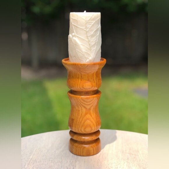 VINTAGE WOOD CANDLESTICKS Set of 5 - Picture 9 of 10